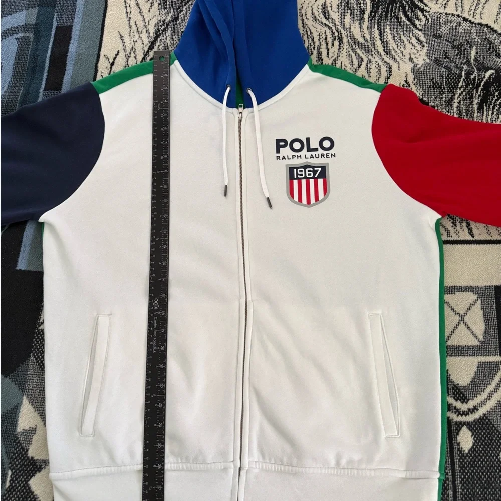 Polo Ralph Lauren Double Knit White/Red/Blue/Green ColorBlock Hoodie & Joggers
